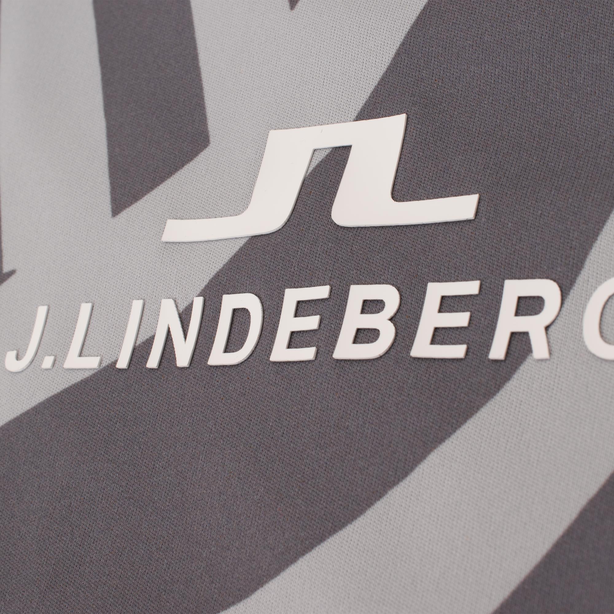 J Lindeberg KV Tour Print Mens Golf Polo Shirt Dazzle Wave Light Grey Melange